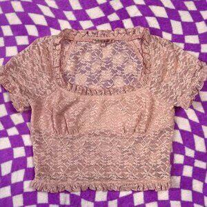 NBW Bailey Rose pink lace shirt size Small